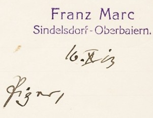 « J’ai faim de livres » : 9 lettres de Franz Marc à Reinhard Piper