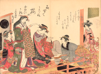Miroir de la calligraphie des nouvelles beautés de Kitao Masanobu