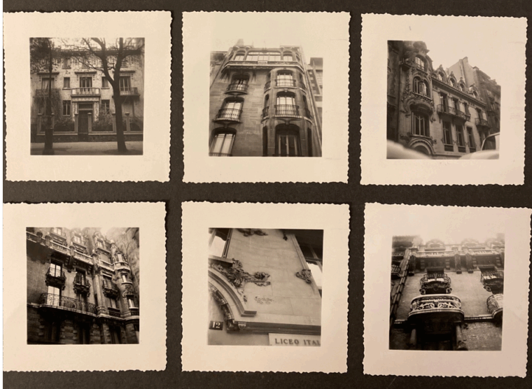 André Chastel (1912-1990), [Façades d'immeubles parisiens], s. d., tirages photographiques. Paris, bibliothèque de l’INHA, fonds André Chastel, Archives 90/43/3/1.