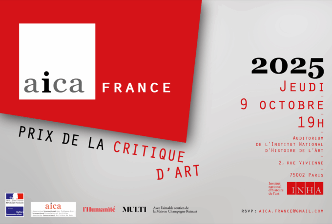 13e édition du prix AICA France Élisabeth Couturier de la critique d’art (Le 09/10/2025 de 19:00:00 à 21:00:00)