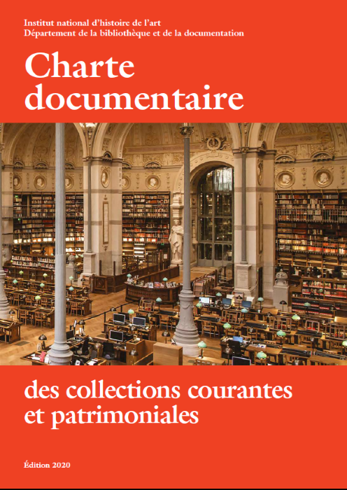 Couverture de la charte documentaire de la bibliothèque de l'INHA (2020)