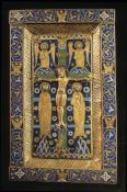 Crucifixion, plat de reliure, émail champlevé, art limousin, XIIIe siècle (musée du Louvre)