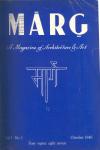 Couverture de la revue d’art et d’architecture Marg n° 1, fondée à Bombay en 1946 par l’écrivain Mulk Raj Anand