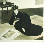 H. Caro-Delvaille, "La Femme aux estampes", lithographie, 45,3x42 cm, 1902, coll. privée