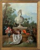 Jean-Baptiste Oudry, Nature morte au buste de l’Amérique, château de Versailles, Grand Trianon,  appartements du Dauphin et de la Dauphine, salle des gardes, 1722, Château de Versailles/Jean-Marie Manaï.