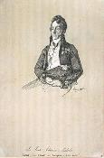 François Joseph Heim, Le comte Alexandre de Laborde à mi-corps, en costume d'académicien, vers 1828, Paris, musée du Louvre, ©RMN. Crayon sur papier, 41,5 x 26,1 cm.