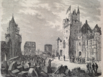 J. Gaildrau, Visite de Sa Majesté l’Empereur aux travaux de restauration du château de Pierrefonds (détail), 1860