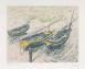 William Thornley, Vingt lithographies d'après Claude Monet - [Paris] : Y. Mancini, [vers 1894].- Trois bateaux de pêche (Planche 17) - [Paris - Bibliothèque de l'INHA, collection Jacques Doucet : Fol est 83]