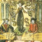 Typus Arithmeticae, aus der Margarita Philosophica (1504) des Kartäuserpriors Gregor Reisch, https://commons.wikimedia.org/wiki/File:Gregor_Reisch_-_Margarita_Philosophica_-_Arithmetica.jpg