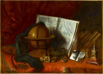 Nature morte avec globe terrestre et carte d'Italie - Anonyme hollandais (17e siècle) https://agorha.inha.fr/inhaprod/ark:/54721/003131548 © Photo RMN